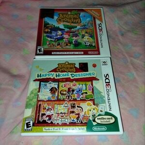 SOLD 3ds Animal Crossing Bundle ! New Leaf And Happy Home Designer With Extras